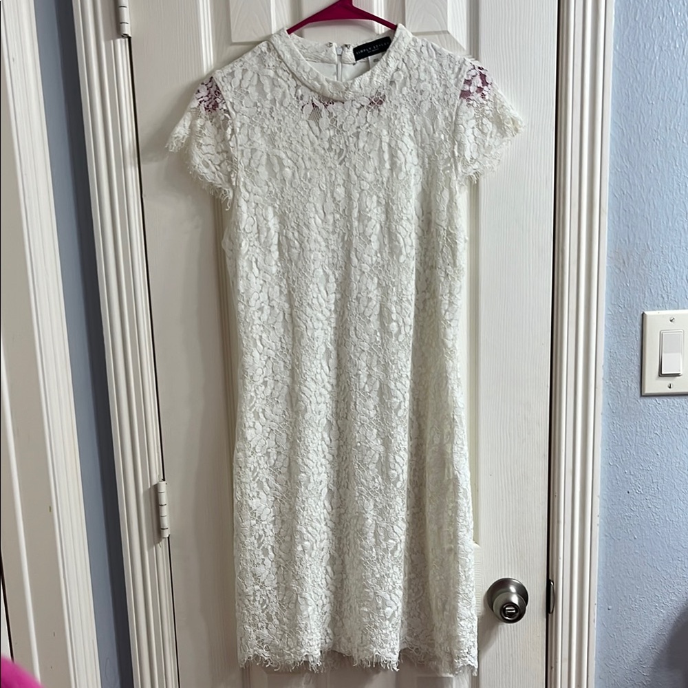 Elegant White Lace Dress